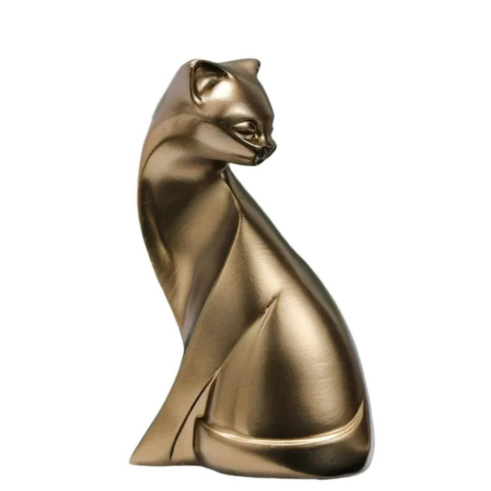 HomeRoots 6" Hand-Painted Bronze Resin Cat Figurine - Elegant Accent Piece for Home Décor & Unique Gift 674602