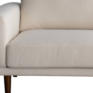 HomeRoots 79" Beige Fabric Sofa - Mid-Century Modern Design with Tufted Cushions & Solid Wood Frame, 1200 lbs Capacity 674604