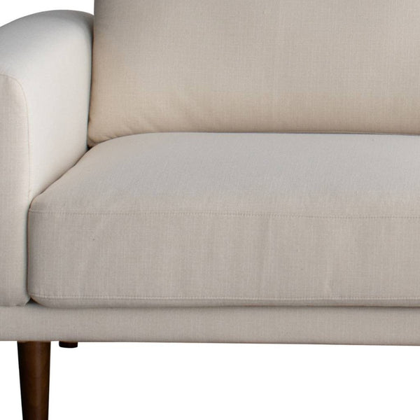 HomeRoots 79" Beige Fabric Sofa - Mid-Century Modern Design with Tufted Cushions & Solid Wood Frame, 1200 lbs Capacity 674604