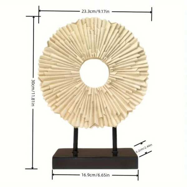 HomeRoots 12" Elegant Gold Resin Sunflower Tabletop Sculpture - Hand-Painted Home Décor for Any Space 674605