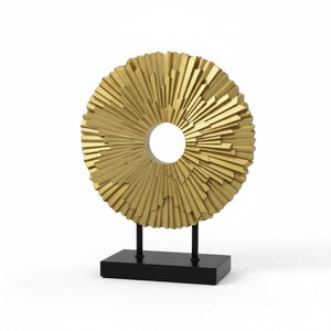 HomeRoots 12" Elegant Gold Resin Sunflower Tabletop Sculpture - Hand-Painted Home Décor for Any Space 674605