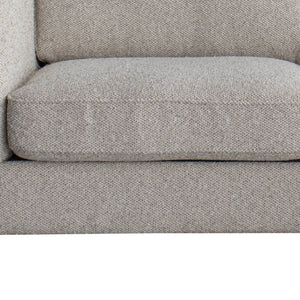 HomeRoots 77" Beige Fabric Mid-Century Sofa with Tufted Cushions, Solid Wood Frame & Modern Metal Legs 674606