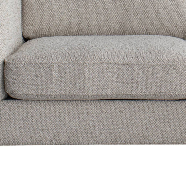 HomeRoots 77" Beige Fabric Mid-Century Sofa with Tufted Cushions, Solid Wood Frame & Modern Metal Legs 674606