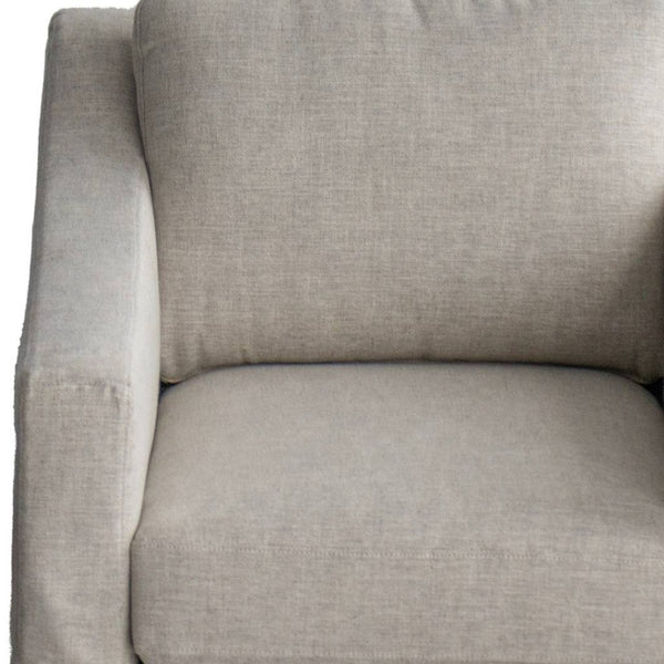 HomeRoots 35" Modern Beige Upholstered Arm Chair - Comfortable Accent Seating for Living Rooms, Offices & Lounges 674607