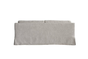 HomeRoots 85" Beige Fabric Sofa - Mid-Century Modern Design with Solid Wood Frame & Tufted Cushions for Comfort 674608