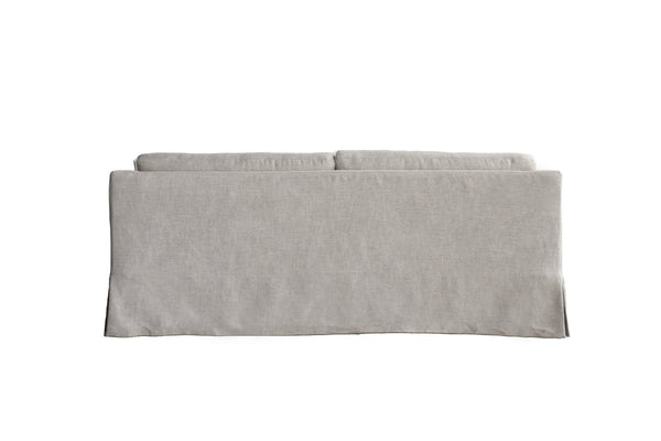 HomeRoots 85" Beige Fabric Sofa - Mid-Century Modern Design with Solid Wood Frame & Tufted Cushions for Comfort 674608