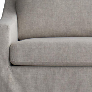 HomeRoots 85" Beige Fabric Sofa - Mid-Century Modern Design with Solid Wood Frame & Tufted Cushions for Comfort 674608
