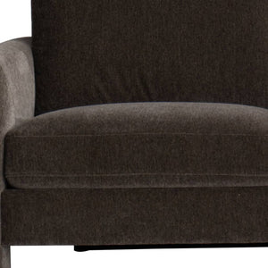 HomeRoots 97" Dark Gray Fabric Sofa - Elegant Mid-Century Design, Solid Wood Frame, Tufted Cushions for Comfort 674609
