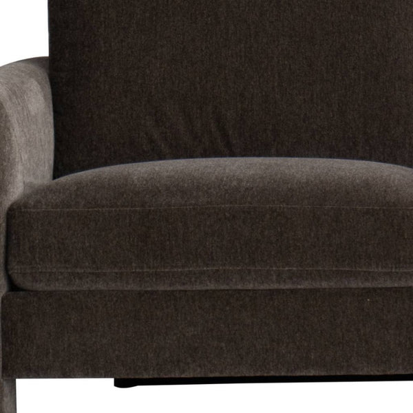 HomeRoots 97" Dark Gray Fabric Sofa - Elegant Mid-Century Design, Solid Wood Frame, Tufted Cushions for Comfort 674609