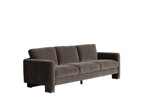 HomeRoots 97" Dark Gray Fabric Sofa - Elegant Mid-Century Design, Solid Wood Frame, Tufted Cushions for Comfort 674609