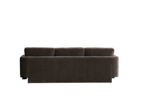 HomeRoots 97" Dark Gray Fabric Sofa - Elegant Mid-Century Design, Solid Wood Frame, Tufted Cushions for Comfort 674609