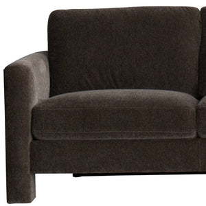 HomeRoots 97" Dark Gray Fabric Sofa - Elegant Mid-Century Design, Solid Wood Frame, Tufted Cushions for Comfort 674609