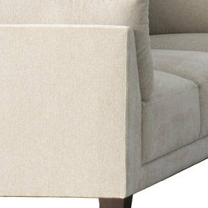 HomeRoots Beige Canvas L-Shaped Reclining Sectional Sofa with Chaise & Toss Pillows for Ultimate Comfort 674611