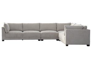 HomeRoots Beige Canvas L-Shaped Reclining Sectional Sofa with Chaise & Toss Pillows for Ultimate Comfort 674611