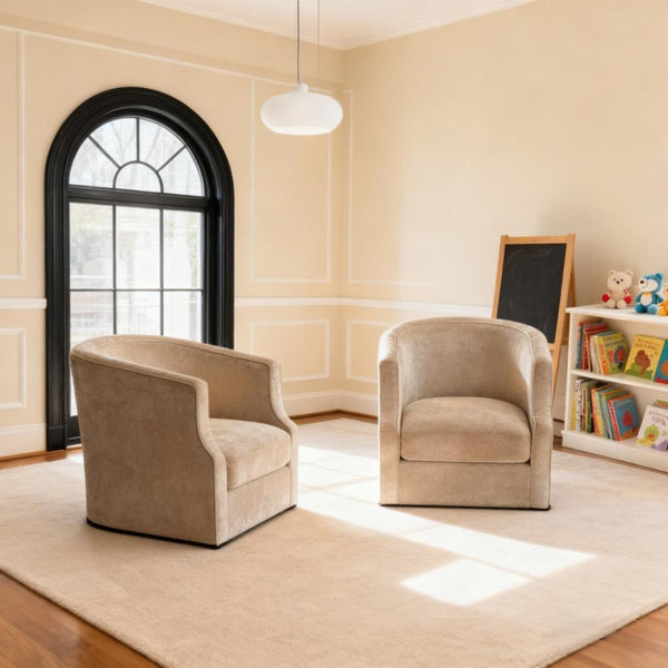 HomeRoots 32" Beige Fabric Upholstered Arm Chair - Modern Elegance, Comfort & Versatile Style for Any Room 674612