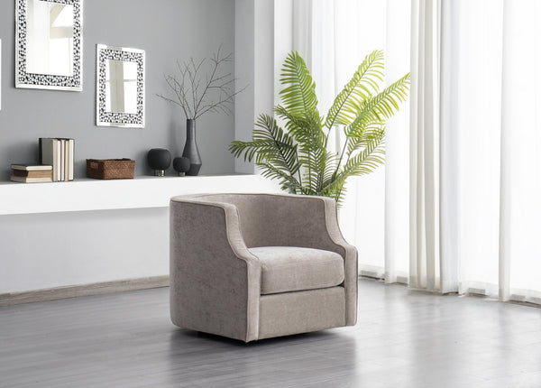 HomeRoots 32" Beige Fabric Upholstered Arm Chair - Modern Elegance, Comfort & Versatile Style for Any Room 674612
