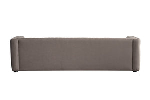 HomeRoots 98" Light Brown Fabric Sofa – Stylish Solid Wood Construction with Tufted Cushions for Comfort 674613