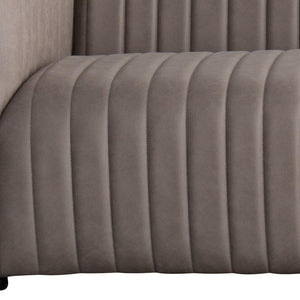 HomeRoots 98" Light Brown Fabric Sofa – Stylish Solid Wood Construction with Tufted Cushions for Comfort 674613