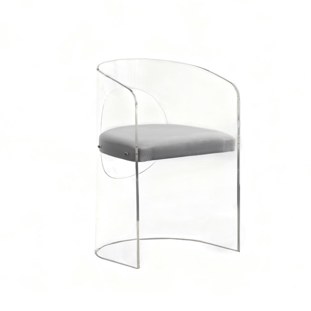 HomeRoots 23" Beige Tufted Fabric and Acrylic Arm Chair - Modern Comfort for Small Spaces, Fully Assembled 674615