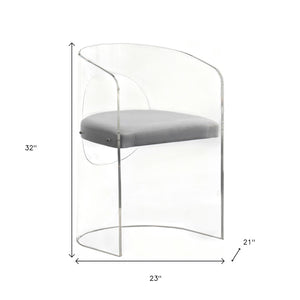HomeRoots 23" Beige Tufted Fabric and Acrylic Arm Chair - Modern Comfort for Small Spaces, Fully Assembled 674615