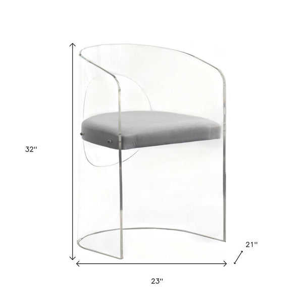 HomeRoots 23" Beige Tufted Fabric and Acrylic Arm Chair - Modern Comfort for Small Spaces, Fully Assembled 674615