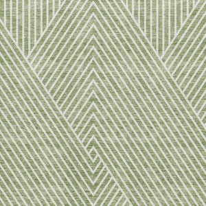 HomeRoots 9' X 12' Artichoke Green Geometric Area Rug - Washable, UV Protected, Stylish & Easy Care Design! 674621