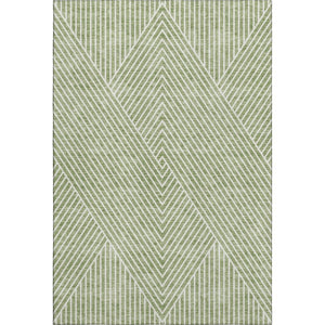 HomeRoots 10' X 14' Artichoke Green Geometric Area Rug – Washable, UV Protected & Stain-Resistant for Durability 674622