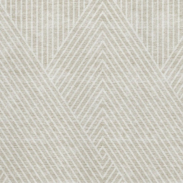HomeRoots 5' X 8' Beige & Ivory Geometric Area Rug - Washable, UV Protected, Stain-Resistant for Busy Homes 674624