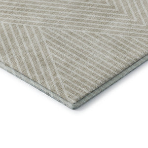 HomeRoots 8' X 10' Beige and Ivory Geometric Area Rug - Washable, Stain Resistant & UV Protected for Homes 674626