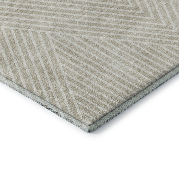 HomeRoots 8' X 10' Beige and Ivory Geometric Area Rug - Washable, Stain Resistant & UV Protected for Homes 674626