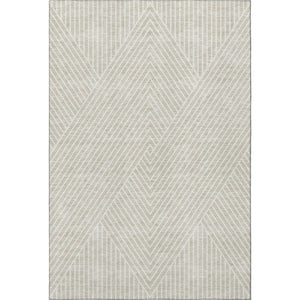 HomeRoots 8' X 10' Beige and Ivory Geometric Area Rug - Washable, Stain Resistant & UV Protected for Homes 674626