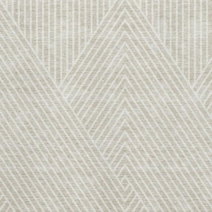 HomeRoots 9' X 12' Washable Beige & Ivory Geometric Area Rug - Durable, UV-Protected, Perfect for Families! 674627
