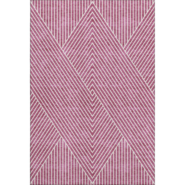 HomeRoots 9' X 12' Blush and Ivory Geometric Area Rug - Washable, UV Protected, Perfect for High-Traffic Rooms 674639