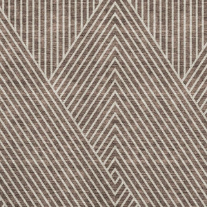 HomeRoots 8' X 10' Brown and Beige Geometric Area Rug – Durable, Washable, UV-Protected for Modern Spaces! 674644