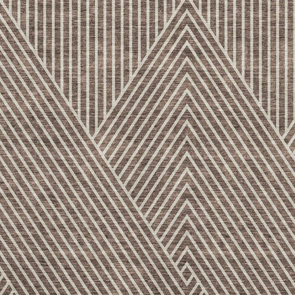 HomeRoots 9' X 12' Brown & Beige Geometric Washable Area Rug – Stylish, Durable, UV-Protected for High Traffic Areas 674645