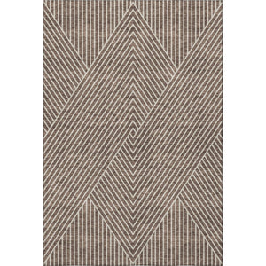HomeRoots 10' Modern Brown and Beige Geometric Washable Area Rug with UV Protection for High-Traffic Spaces 674646