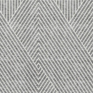 HomeRoots 8' X 10' Modern Gray and Ivory Geometric Area Rug - Washable, UV Protected, Pet-Friendly Design! 674656