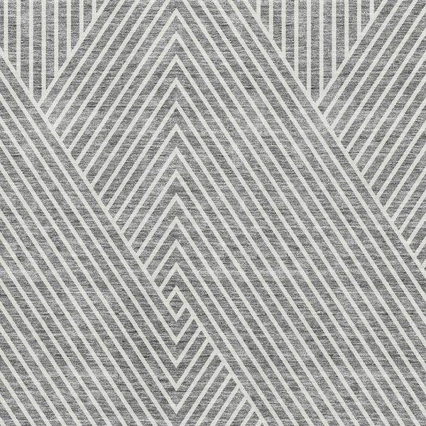 HomeRoots 8' X 10' Modern Gray and Ivory Geometric Area Rug - Washable, UV Protected, Pet-Friendly Design! 674656