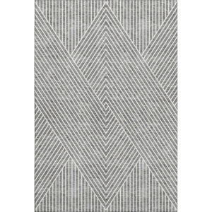 HomeRoots 9' X 12' Gray Geometric Washable Area Rug with UV Protection - Durable, Soft, and Stylish for Homes 674657