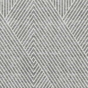 HomeRoots 9' X 12' Gray Geometric Washable Area Rug with UV Protection - Durable, Soft, and Stylish for Homes 674657