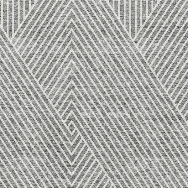 HomeRoots 9' X 12' Gray Geometric Washable Area Rug with UV Protection - Durable, Soft, and Stylish for Homes 674657