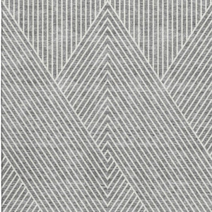 HomeRoots 9' X 12' Gray Geometric Washable Area Rug with UV Protection - Durable, Soft, and Stylish for Homes 674657