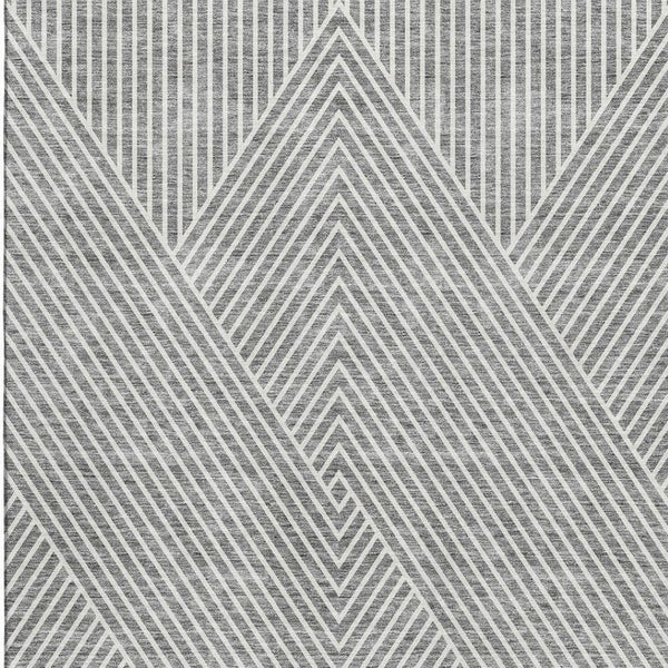 HomeRoots 9' X 12' Gray Geometric Washable Area Rug with UV Protection - Durable, Soft, and Stylish for Homes 674657