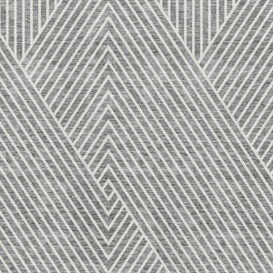 HomeRoots 10' X 14' Modern Gray and Ivory Geometric Area Rug – Washable, UV-Protected, Ideal for Homes with Kids & Pets 674658