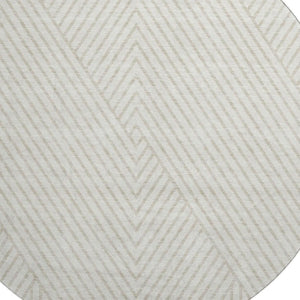 HomeRoots 8' Ivory and Beige Geometric Round Rug - Washable, Stain-Resistant, UV Protected for Busy Homes 674661