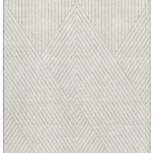 HomeRoots 8' X 10' Ivory and Beige Geometric Area Rug – Washable, UV-Protected, Stylish & Stain-Resistant Design 674662
