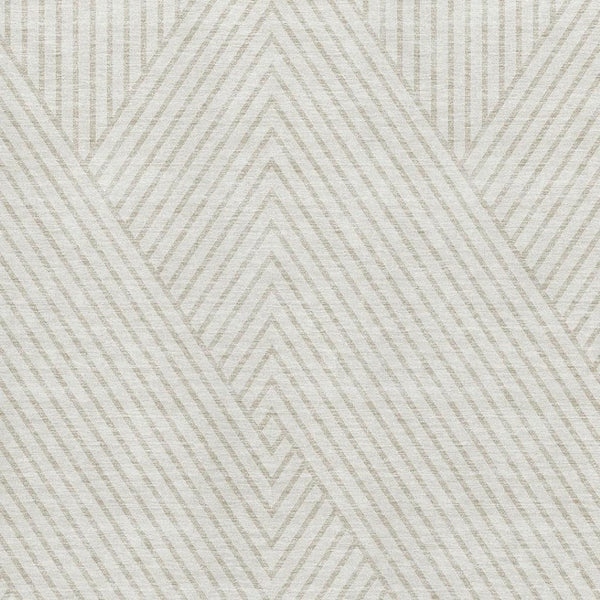 HomeRoots 9' X 12' Ivory & Beige Geometric Area Rug - Soft, Washable, UV-Protected for Modern Homes & Families 674663