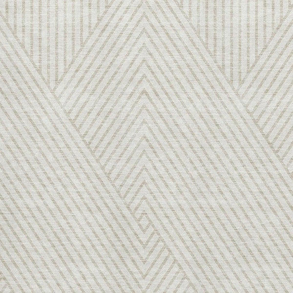 HomeRoots 10' X 14' Ivory and Beige Geometric Area Rug – Stylish, Washable, UV Protected for Homes with Kids & Pets 674664