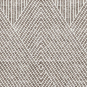 HomeRoots 8' X 10' Taupe and Ivory Geometric Area Rug - Washable, UV Protected, Perfect for High Traffic Spaces 674668