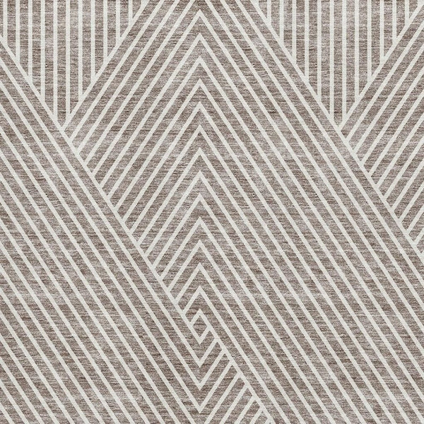 HomeRoots 8' X 10' Taupe and Ivory Geometric Area Rug - Washable, UV Protected, Perfect for High Traffic Spaces 674668